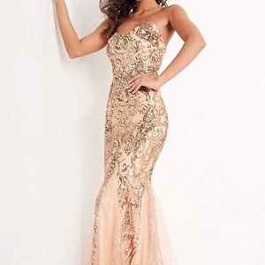 Jovani-JVN00954SC Sequined Sweetheart Mermaid Gown